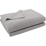 Zoeppritz Soft-Fleece Decke 180 x 220 cm light grey mel.
