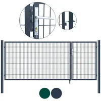 Home Deluxe Doppelflügel Gartentor 350 x 140 cm Grün/Stahl
