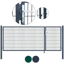 Home Deluxe Doppelflügel Gartentor 350 x 140 cm Grün/Stahl