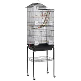Yaheetech Vogelkäfig, XL Vogelbauer Vogelvoliere Wellensittichvogelkäfig schwarz