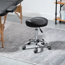 Homcom Rollhocker Kunstleder Schwarz