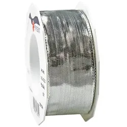 PRÄSENT Geschenkband Devon glänzend silber 40,0 mm x 20,0 m