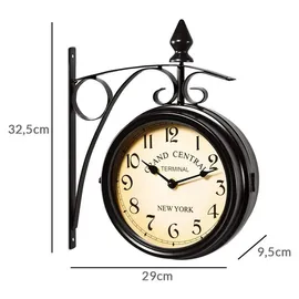 monzana Vintage Bahnhofsuhr 60,00 Quarz schwarz
