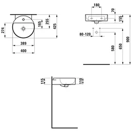 Laufen Val Aufsatzwaschtisch 40 x 42,5 cm (H8112810001041)