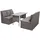 Mendler Poly-Rattan Garnitur HWC-G16, Garten-/Lounge-Set Sitzgruppe, Gastronomie 2x2er Sofa Tisch ~ grau, Kissen dunkelgrau