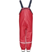 Playshoes Matschhose Regenlatzhose Fleece-Futter Unisex Kinder Wind- und wasserdichte Regenhose Regenbekleidung, rot, 116