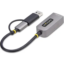 Startech 2.5GbE USB C Ethernet Adapter mit USB-A Adapter, USB-C Netzwerkadapter, USB 3.0 Typ-C 2.5Gb Netzwerk