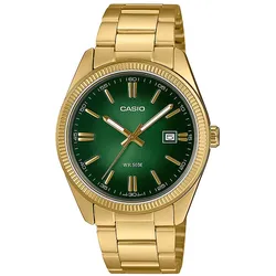 Casio MTP-1302PGC-3AVEF Armbanduhr in Unisexgröße Timeless Goldfarben/Grün