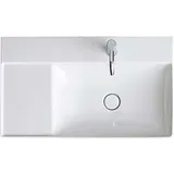 Duravit DuraSquare Möbel-Waschtisch asymmetrisch 23498000411 80x47cm, ohne Überlauf, mit Hahnlochbank, Becken rechts, 1 Hahnloch, weiß WonderGliss