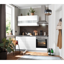 Kochstation Küche »KS-Luhe«, 180 cm breit, wahlweise mit oder ohne E-Geräten, gefräste MDF-Fronten, weiß