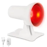 GOMETY Rotlichtlampe 150W Infrarotlampe mit Timer und einstellbarer Temperatur Wärmelampe mit verstellbarem Winkel für Muskelentspannung und allgemeines Wohlbefinden für Zuhause