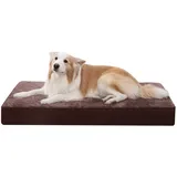 KSIIA Orthopädisches Hundebett für Große Hunde, XXL Waschbar Hundekissen Flauschig Hundematte Hundematratze mit Abnehmbarer Deckel in Pralinen 120x75x9cm