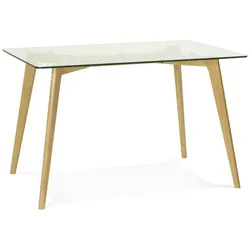 Kadima Design Esszimmertisch 120x80 cm, Glas & Holz, Kompakt, moderne Optik