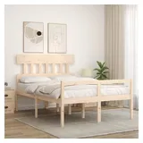 vidaXL Seniorenbett mit Kopfteil Massivholz