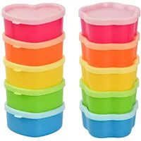 10 Stück Kleine Dosen mit Deckel Plastik, Mini Kunststoff Gefrierdosen, Wiederverwendbare Versiegelungsgläser Frischhaltedosen für zur Aufbewahrung von Snack Obst Gewürze Soßen (2 Stile 5 Farben)