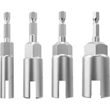4 Stück 6,35 mm Sechskantschaft, Power Flügelmutter-Schraubendreher-Set, Schlitz-Flügelmuttern, Bohrer-Bit-Steckschlüssel-Werkzeug-Set, Bohrer für Panelmuttern, Schrauben, Augen-C-Haken-Schraube