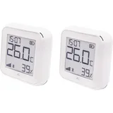 Shelly WLAN-Temperatur- u. Feuchtigkeitssensor Plus H&T Gen. 3, BT, weiß, 2 Stück