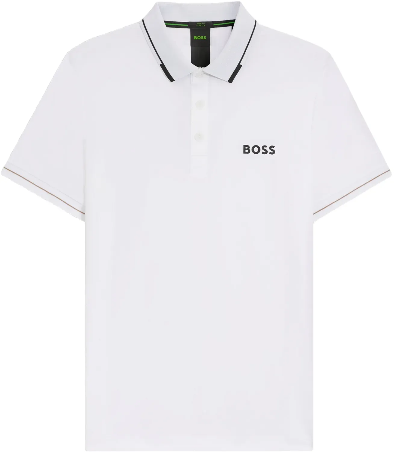 HUGO BOSS Polo Paul Pro, weiss/schwarz