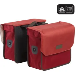Doppel-Fahrradtasche Gepäcktasche 520 2×20L bordeauxrot, bordeaux|rot, EINHEITSGRÖSSE
