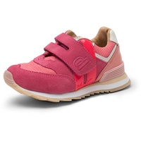 Bisgaard Kinder Klettschuhe/Low Sneaker Winston Pink Leder-Textil-Mix, Größe:28, Farbauswahl:rot-Kombi