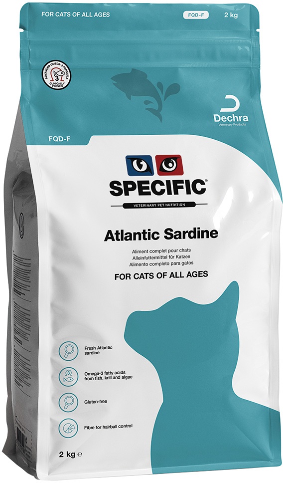 Sparpaket: 2x2kg Specific Cat FQD-F Atlantische Sardine Katzenfutter trocken