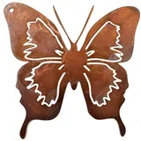 Rostikal 5er Set Vintage Deko 12 x 12 cm Schmetterling Gartendeko Rost Deko Fenster zum Hängen