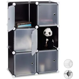 Relaxdays Regalsystem 6 Türen 98 x 66 x 32 cm Schwarz