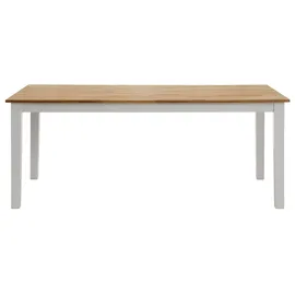 Home Affaire Esstisch HOME AFFAIRE "Samba Holztisch Landhaus Küche Bestseller", weiß (weiß, eiche), B:180cm H:75cm T:90cm, Tische, Esstisch, aus massivem Buchenholz, 140 cm oder 180 cm, verlängerbar
