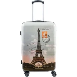 Bowatex Reisekoffer Paris Hartschalentrolley Eifelturm Mittelgroß Rollen Trolley