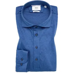 SLIM FIT Jersey Shirt in blau unifarben