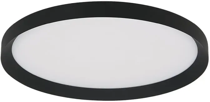 Steinhauer LED Deckenleuchte FLADY Up/Down, Ø 40cm, 30W+6W, 2700K, 3500lm, IP20, CRI>90, dimmbar, schwarz STE-3685ZW