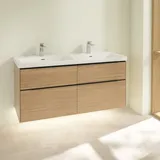 Villeroy & Boch Waschbeckenunterschrank Subway 3.0 4 Auszüge 127,2 x 57,9 x 47,8 cm Nordic Oak/Volcano Black
