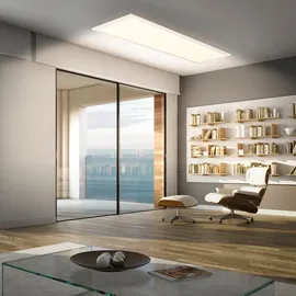 Briloner LED Panel, LED Deckenleuchte, Badlampe dimmbar, Fernbedienung, CCT IP44 Spritzwasserschutz, Deckenlampe, Werkstatt Keller, Schlafzimmerlampe, 100x25x6 cm, Weiß