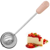 LINONI Edelstahl Gewürz-Zuckerguss-Pulver Streuer Staubwedel Löffel Mehlpulver Sieb für Kicthen Backwerkzeuge