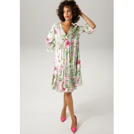 Aniston CASUAL Tunikakleid Blumendruck Jade/Fuchsia/Pink/Weiß/Apfelgrün 46