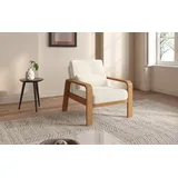 sit&more Sessel »Kolding«, Armlehnen aus eichefarbigem Buchenholz, verschiedene Bezüge und Farben beige