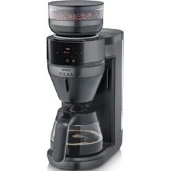 SEVERIN Kaffeemaschine mit Mahlwerk "KA 4854 Filterkaffee-Vollautomat FILKA 2.0 Glas", schwarz inox, mattschwarz, 1,4 l, 10 Tasse(n), Kaffeemaschinen
