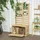 Outsunny Aufbewahrungsbox, mit Rankhilfe, Auflagenbox mit Ablagen, Gartentruhe, Kissenbox, Massivholz, Natur,