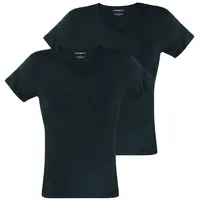 Emporio Armani Unterziehshirt V-Neck Pure Cotton 2-St., mit kleinem Logo auf der linken Brust blau S