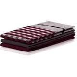 DecoKing 3er Set Küchentücher 50x70 cm mit Aufhänger 100% Baumwolle Burgunderrot Rot Schwarz hochwertige Geschirrtücher Louie