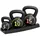 sportnow Kettlebell 3er Set 2,2kg, 4,5kg, 6,8kg Kugelhantel für Gymnastik, Schwarz