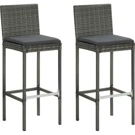 vidaXL Polyrattan Garten-Essgruppe 3-tlg. grau inkl. Kissen 3064765