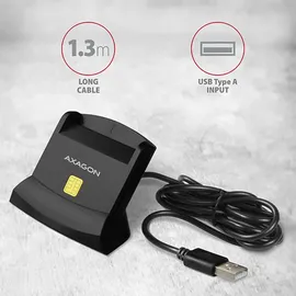 AXAGON CRE-SM2 USB 2.0, 1,3 m, Schwarz, 91 g