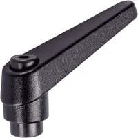 Halder 24400.0624 Verstellbare Klemmhebel, Schwarz, d1=30 mm / d2=M16