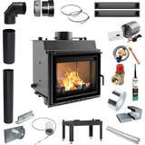 Kamineinsatz mit Wassermantel KRATKI MAJA Leistung 8 kW Ø 180 Set