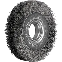 Pferd tools Rundbürste breit ungezopft RBU Ø100x20xvariable Bohrung Stahl-Draht-Ø0,30