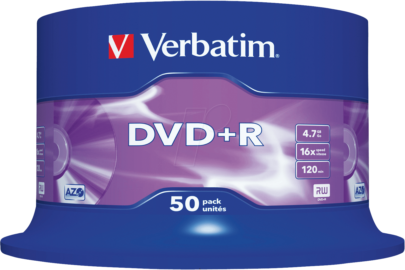 Produktbild DVD+R4,7 VER50 - Verbatim DVD+R 4,7GB, 50-er Cake-Box