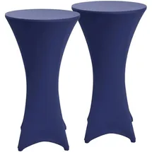 Beautissu Stehtischhusse Stella Blau Ø 70-75 cm 2er Set