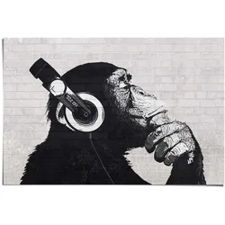 Poster REINDERS "Poster Schimpanse Wand", schwarz (farbe bild(er): schwarz), B:91,5cm H:61cm, Papier, Bilder