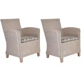 Krines Home Loungesessel Set/2 Loungesessel Carlo Rattan Wohnzimmersessel Rattansessel (2-St., 2x Sessel), Lounge Sessel Wintergarten weiß